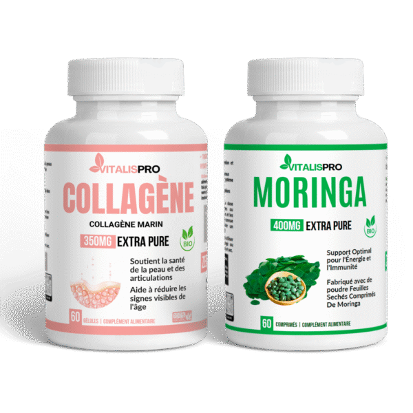 Beauté & Articulations – Collagène Marin, Vitamine C & Moringa (Anti-Âge) 2 Pack Beauté & Articulations — Collagène Marin, Vitamine C & Moringa Alphavital