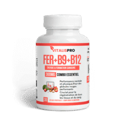 Anti-Fatigue Sanguin – Fer, Vitamine B9 & B12 (Triple Action Énergie & Sang)