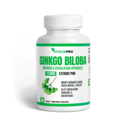 Concentration & Mémoire – Oméga 3, Ginkgo Biloba & Moringa (Soutien Cognitif) 7 Image de Ginkgo Biloba Vitalispro