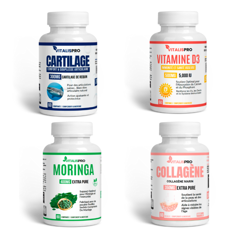 Soulagement Douleur Articulaire – Collagène Marin, Cartilage de Requin & Vitamine D3 5000 IU 10 Confort Articulaire — Alphavital