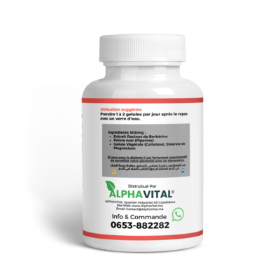 Berbérine 500 mg – Anti-Résistance à l'Insuline, Coupe-Faim & Équilibre Glycémique 7 berberine alphavital 60 BACK