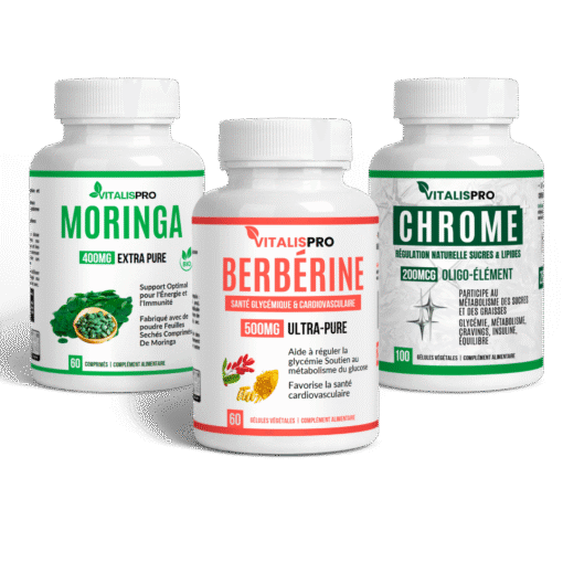 Pack Équilibre Métabolique Triple Action – Berbérine, Chrome & Moringa pour la Gestion de la Glycémie et du Poids