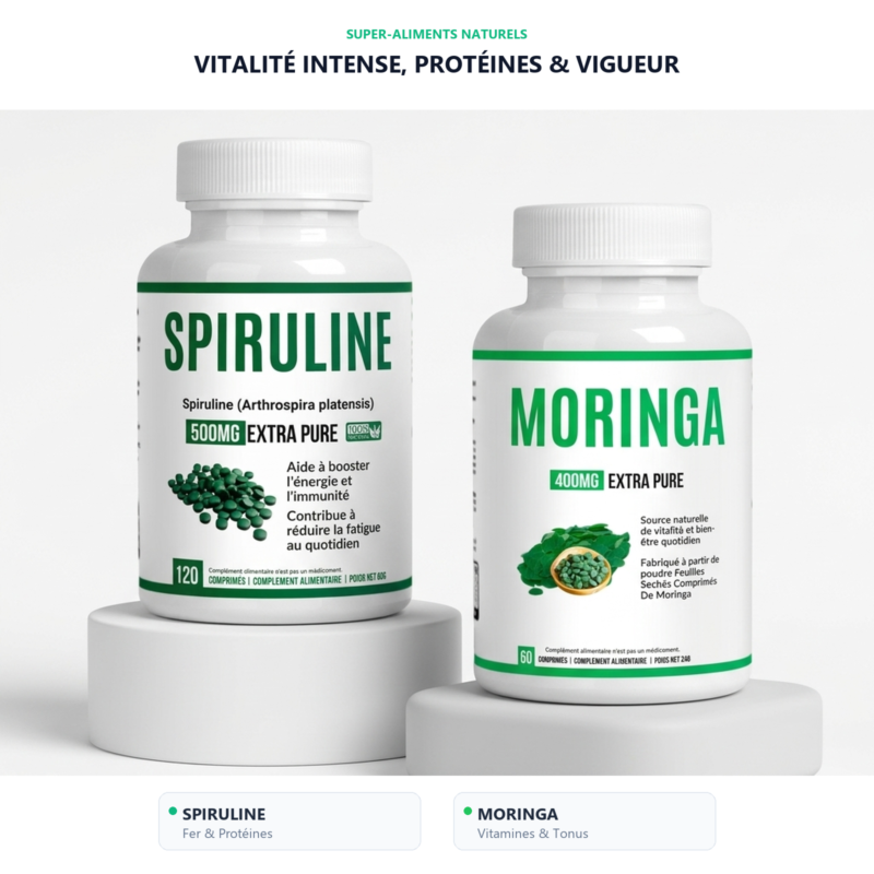 Pack Spiruline & Moringa Alphavital — spiruline 500 mg et moringa 400 mg