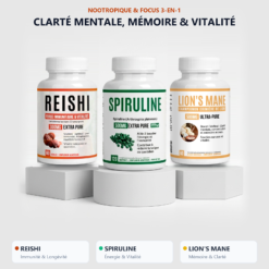 Pack trio AlphaVital : reishi, crinière de lion et spiruline