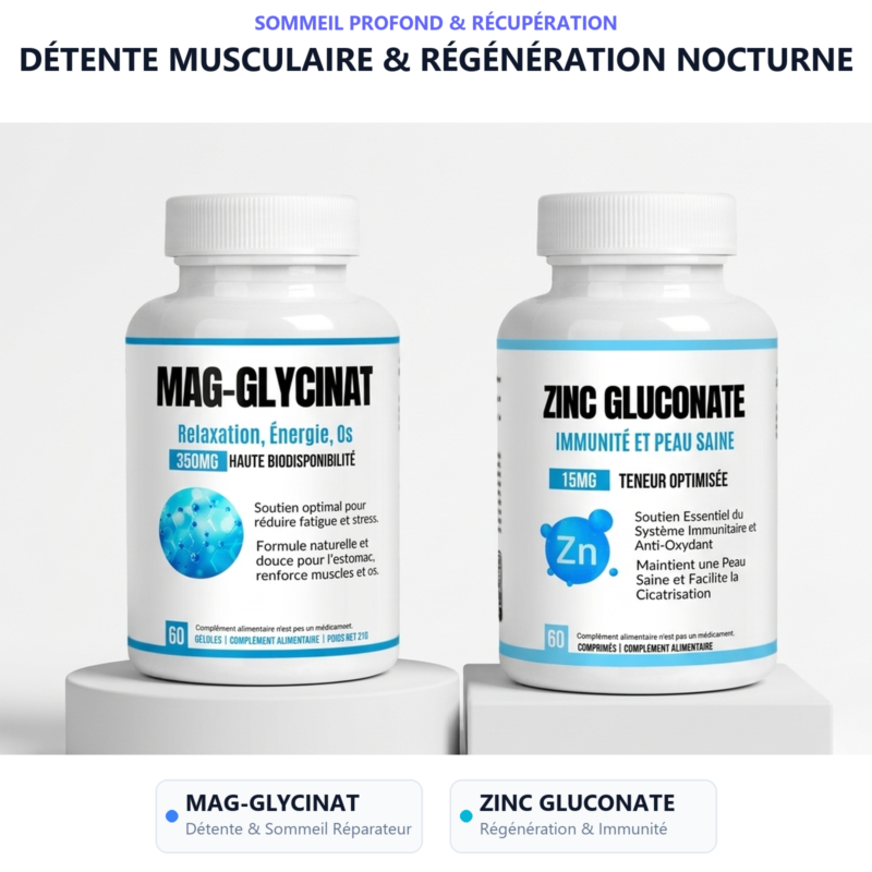 Pack Sommeil & Récupération — Magnésium Glycinate et Zinc Gluconate
